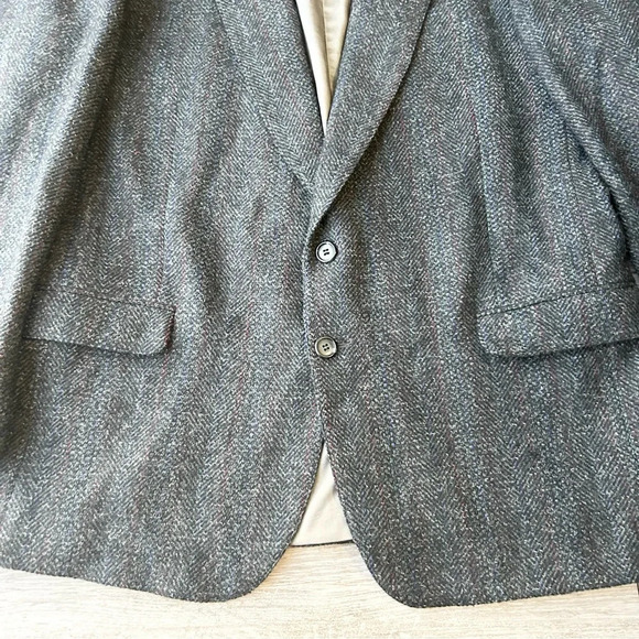 Vintage Wm.H.Leishman Pure Wool Herringbone Tweed Blazer - Picture 6 of 16